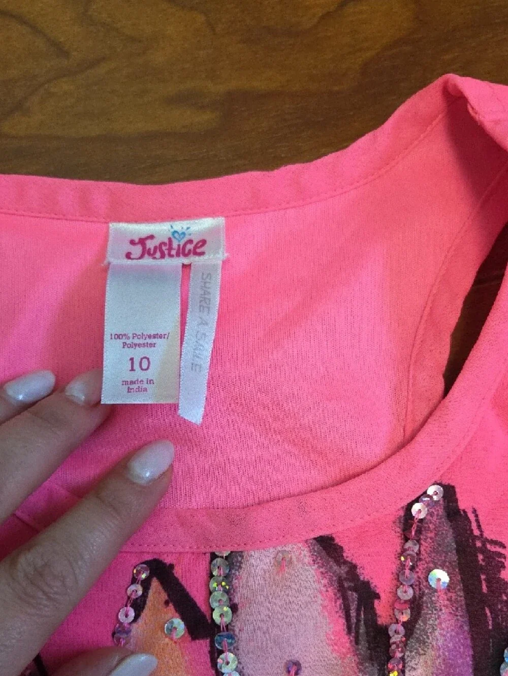 Justice Hot Pink Floral Sleeveless Tank with Glitter Daisy